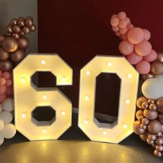 Double number 4ft light up number hire